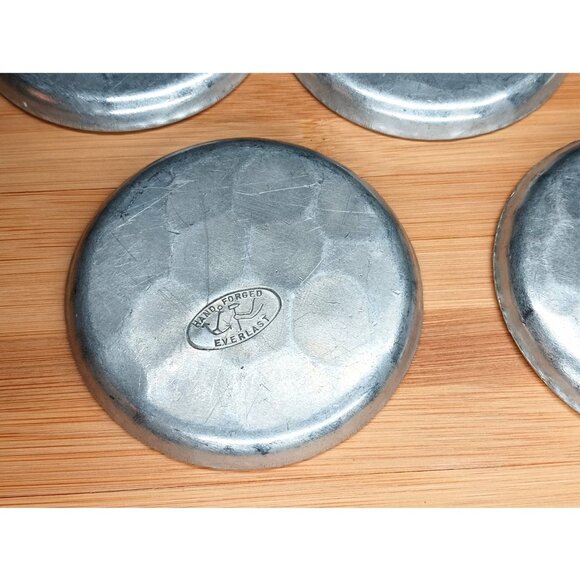 Everlast Floral Dogwood Aluminum Hand Forged Metal Trinket Dish Coaster Set of 5 - Picture 4 of 7